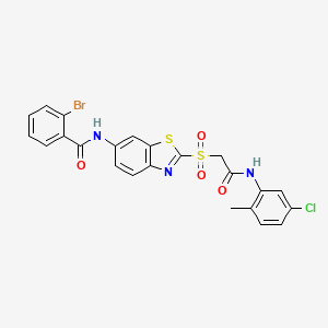 2-bromo-N-[2-({2-[(5-chloro-2-methylphenyl)amino]-2-oxoethyl}sulfonyl)-1,3-benzothiazol-6-yl]benzamide