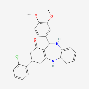 3-(2-chlorophenyl)-11-(3,4-dimethoxyphenyl)-2,3,4,5,10,11-hexahydro-1H-dibenzo[b,e][1,4]diazepin-1-one