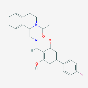 2-({[(2-Acetyl-1,2,3,4-tetrahydroisoquinolin-1-yl)methyl]amino}methylidene)-5-(4-fluorophenyl)cyclohexane-1,3-dione