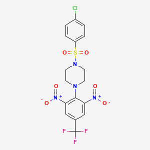 1-[(4-Chlorophenyl)sulfonyl]-4-[2,6-dinitro-4-(trifluoromethyl)phenyl]piperazine