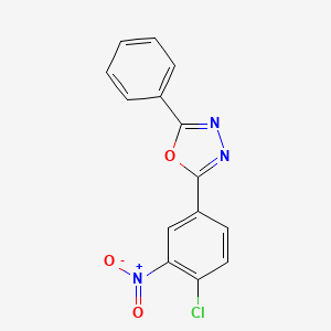 molecular formula C14H8ClN3O3 B11079973 2-(4-Chloro-3-nitrophenyl)-5-phenyl-1,3,4-oxadiazole 