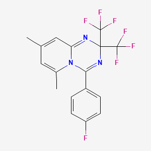 molecular formula C17H12F7N3 B11079975 4-(4-fluorophenyl)-6,8-dimethyl-2,2-bis(trifluoromethyl)-2H-pyrido[1,2-a][1,3,5]triazine 