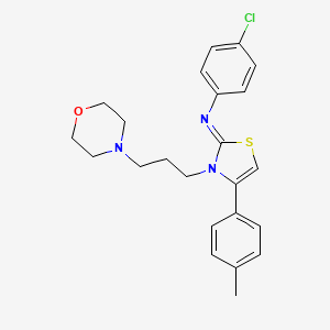 molecular formula C23H26ClN3OS B11080027 N-(4-Chlorophenyl)-N-[4-(4-methylphenyl)-3-(3-morpholinopropyl)-1,3-thiazol-2(3H)-yliden]amine 