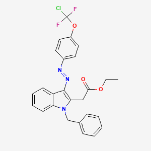 ethyl {1-benzyl-3-[(E)-{4-[chloro(difluoro)methoxy]phenyl}diazenyl]-1H-indol-2-yl}acetate