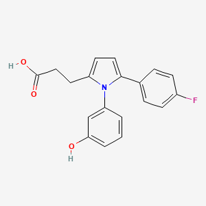 molecular formula C19H16FNO3 B11080045 3-[5-(4-fluorophenyl)-1-(3-hydroxyphenyl)-1H-pyrrol-2-yl]propanoic acid 