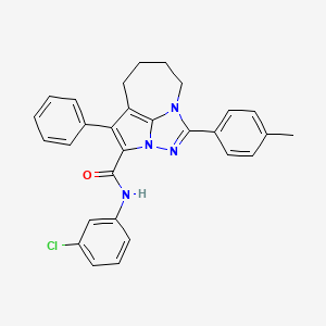 N-(3-chlorophenyl)-1-(4-methylphenyl)-4-phenyl-5,6,7,8-tetrahydro-2,2a,8a-triazacyclopenta[cd]azulene-3-carboxamide