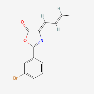 (4Z)-2-(3-bromophenyl)-4-[(2E)-but-2-en-1-ylidene]-1,3-oxazol-5(4H)-one