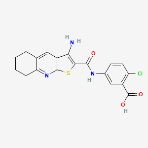 5-{[(3-Amino-5,6,7,8-tetrahydrothieno[2,3-b]quinolin-2-yl)carbonyl]amino}-2-chlorobenzoic acid