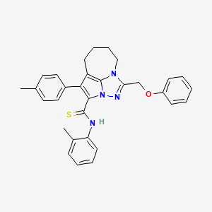 N-(2-methylphenyl)-4-(4-methylphenyl)-1-(phenoxymethyl)-5,6,7,8-tetrahydro-2,2a,8a-triazacyclopenta[cd]azulene-3-carbothioamide