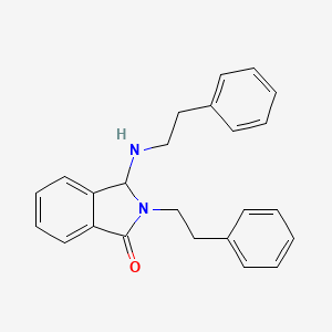 molecular formula C24H24N2O B11080110 2,3-Dihydroisoindol-1-one, 2-phenethyl-3-phenethylamino- 