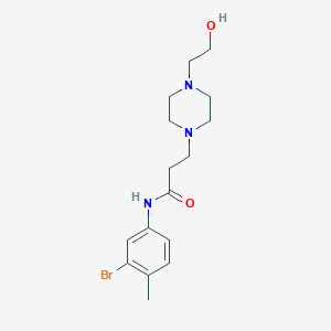 molecular formula C16H24BrN3O2 B11080114 N-(3-bromo-4-methylphenyl)-3-[4-(2-hydroxyethyl)piperazin-1-yl]propanamide 