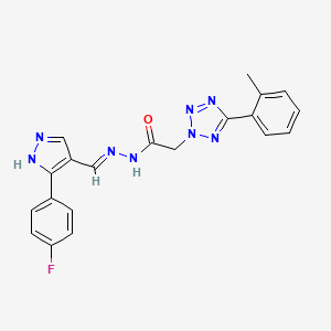 N'-{(E)-[3-(4-fluorophenyl)-1H-pyrazol-4-yl]methylidene}-2-[5-(2-methylphenyl)-2H-tetrazol-2-yl]acetohydrazide