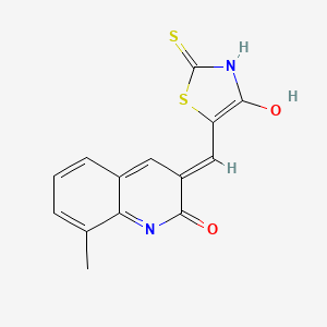 (5E)-5-[(2-hydroxy-8-methylquinolin-3-yl)methylidene]-2-thioxo-1,3-thiazolidin-4-one