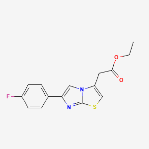 molecular formula C15H13FN2O2S B11080160 Ethyl 2-(6-(4-fluorophenyl)imidazo[2,1-b]thiazol-3-yl)acetate 