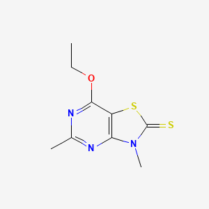 molecular formula C9H11N3OS2 B11080196 7-ethoxy-3,5-dimethyl[1,3]thiazolo[4,5-d]pyrimidine-2(3H)-thione 