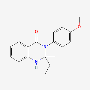 molecular formula C18H20N2O2 B11080221 2-ethyl-3-(4-methoxyphenyl)-2-methyl-2,3-dihydroquinazolin-4(1H)-one 