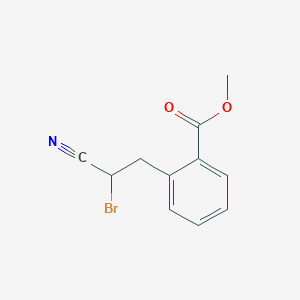 molecular formula C11H10BrNO2 B11080223 Methyl 2-(2-bromo-2-cyanoethyl)benzoate 