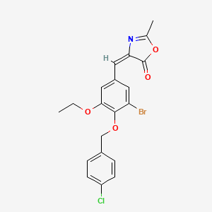 (4E)-4-{3-bromo-4-[(4-chlorobenzyl)oxy]-5-ethoxybenzylidene}-2-methyl-1,3-oxazol-5(4H)-one