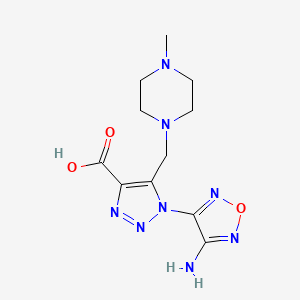 molecular formula C11H16N8O3 B11080250 1-(4-amino-1,2,5-oxadiazol-3-yl)-5-[(4-methylpiperazin-1-yl)methyl]-1H-1,2,3-triazole-4-carboxylic acid 