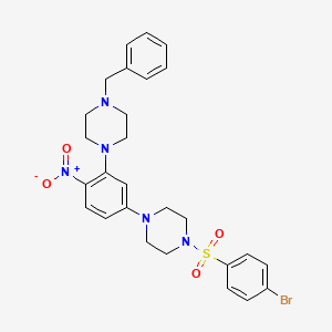 1-Benzyl-4-(5-{4-[(4-bromophenyl)sulfonyl]piperazin-1-yl}-2-nitrophenyl)piperazine