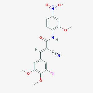 (2E)-2-cyano-3-(3-iodo-4,5-dimethoxyphenyl)-N-(2-methoxy-4-nitrophenyl)prop-2-enamide