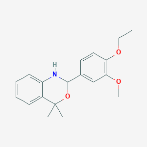 molecular formula C19H23NO3 B11080295 2-(4-ethoxy-3-methoxyphenyl)-4,4-dimethyl-1,4-dihydro-2H-3,1-benzoxazine 