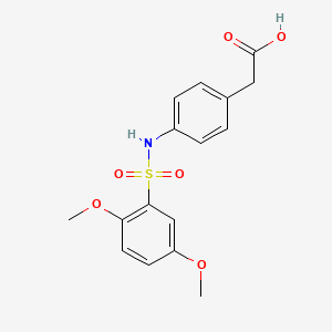 molecular formula C16H17NO6S B11080311 (4-{[(2,5-Dimethoxyphenyl)sulfonyl]amino}phenyl)acetic acid 