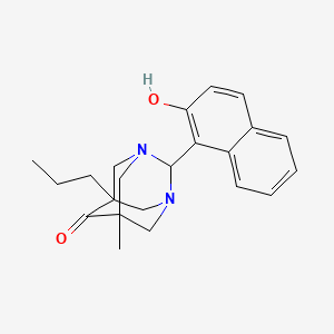 molecular formula C22H26N2O2 B11080331 2-(2-Hydroxy-1-naphthyl)-5-methyl-7-propyl-1,3-diazatricyclo[3.3.1.1~3,7~]decan-6-one 