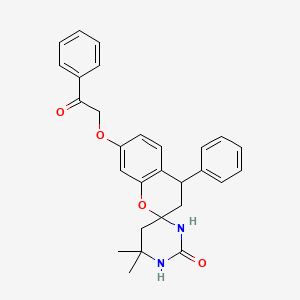 6',6'-dimethyl-7-(2-oxo-2-phenylethoxy)-4-phenyl-3,4,5',6'-tetrahydro-1'H-spiro[chromene-2,4'-pyrimidin]-2'(3'H)-one