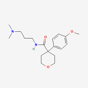 N-[3-(dimethylamino)propyl]-4-(4-methoxyphenyl)oxane-4-carboxamide