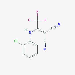 molecular formula C11H5ClF3N3 B11080359 {1-[(2-Chlorophenyl)amino]-2,2,2-trifluoroethylidene}propanedinitrile 