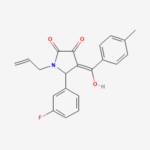 molecular formula C21H18FNO3 B11080370 5-(3-fluorophenyl)-3-hydroxy-4-[(4-methylphenyl)carbonyl]-1-(prop-2-en-1-yl)-1,5-dihydro-2H-pyrrol-2-one 