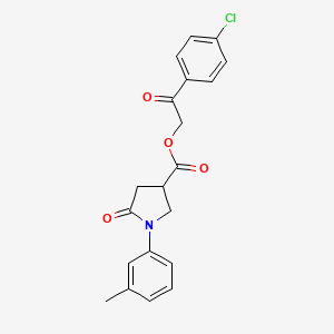 2-(4-Chlorophenyl)-2-oxoethyl 1-(3-methylphenyl)-5-oxopyrrolidine-3-carboxylate