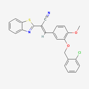 (2E)-2-(1,3-benzothiazol-2-yl)-3-{3-[(2-chlorobenzyl)oxy]-4-methoxyphenyl}prop-2-enenitrile