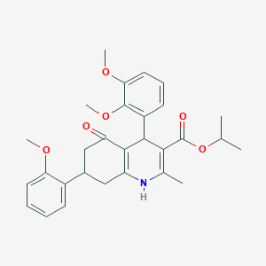 molecular formula C29H33NO6 B11080394 Propan-2-yl 4-(2,3-dimethoxyphenyl)-7-(2-methoxyphenyl)-2-methyl-5-oxo-1,4,5,6,7,8-hexahydroquinoline-3-carboxylate 