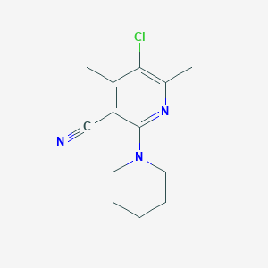 molecular formula C13H16ClN3 B11080411 5-Chloro-4,6-dimethyl-2-(piperidin-1-yl)pyridine-3-carbonitrile 