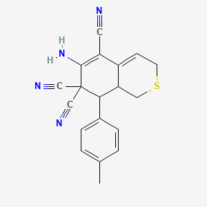 6-amino-8-(4-methylphenyl)-8,8a-dihydro-1H-isothiochromene-5,7,7(3H)-tricarbonitrile