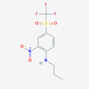 molecular formula C10H11F3N2O4S B11080458 2-nitro-N-propyl-4-[(trifluoromethyl)sulfonyl]aniline 