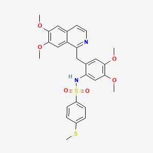 N-{2-[(6,7-dimethoxyisoquinolin-1-yl)methyl]-4,5-dimethoxyphenyl}-4-(methylsulfanyl)benzenesulfonamide