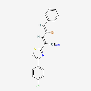 molecular formula C20H12BrClN2S B11080469 (2E,4Z)-4-bromo-2-[4-(4-chlorophenyl)-1,3-thiazol-2-yl]-5-phenylpenta-2,4-dienenitrile 