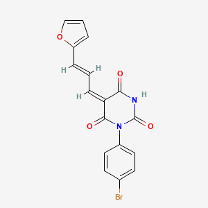 (5E)-1-(4-bromophenyl)-5-[(2E)-3-(furan-2-yl)prop-2-en-1-ylidene]pyrimidine-2,4,6(1H,3H,5H)-trione