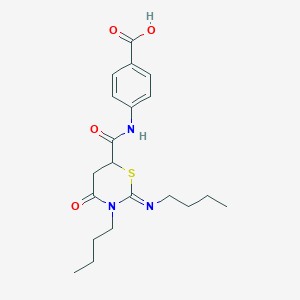 4-({[(2E)-3-butyl-2-(butylimino)-4-oxo-1,3-thiazinan-6-yl]carbonyl}amino)benzoic acid