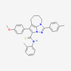 4-(4-methoxyphenyl)-N-(2-methylphenyl)-1-(4-methylphenyl)-5,6,7,8-tetrahydro-2,2a,8a-triazacyclopenta[cd]azulene-3-carbothioamide