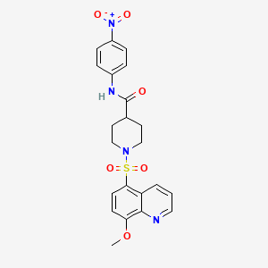 molecular formula C22H22N4O6S B11080544 1-[(8-methoxyquinolin-5-yl)sulfonyl]-N-(4-nitrophenyl)piperidine-4-carboxamide 