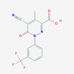 5-Cyano-4-methyl-6-oxo-1-(3-trifluoromethyl-phenyl)-1,6-dihydro-pyridazine-3-carboxylic acid