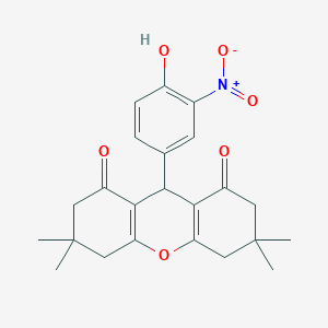 molecular formula C23H25NO6 B11080562 9-(4-hydroxy-3-nitrophenyl)-3,3,6,6-tetramethyl-3,4,5,6,7,9-hexahydro-1H-xanthene-1,8(2H)-dione 