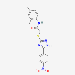 molecular formula C18H17N5O3S B11080564 N-(2,4-dimethylphenyl)-2-{[5-(4-nitrophenyl)-1H-1,2,4-triazol-3-yl]sulfanyl}acetamide 