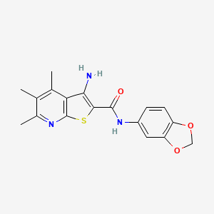 3-amino-N-(1,3-benzodioxol-5-yl)-4,5,6-trimethylthieno[2,3-b]pyridine-2-carboxamide