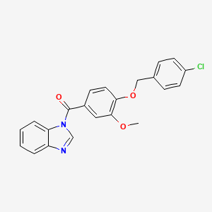 molecular formula C22H17ClN2O3 B11080566 Benzoimidazol-1-yl-[4-(4-chloro-benzyloxy)-3-methoxy-phenyl]-methanone 