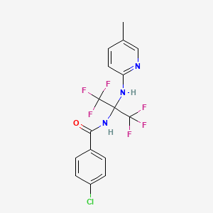 4-chloro-N-{1,1,1,3,3,3-hexafluoro-2-[(5-methylpyridin-2-yl)amino]propan-2-yl}benzamide